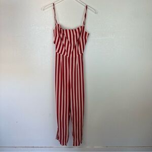 Flynn Skye Medium Striped Pink Jumpsuit Tank Open Back Zip